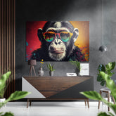 Smarty Monkey Brushed Aluminum Dibond Wall Art.